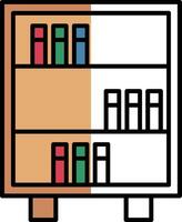 Bookshelf Filled Half Cut Icon vector