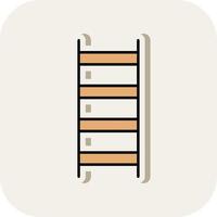 Ladder Line Filled White Shadow Icon vector