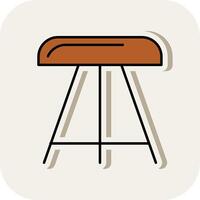 Stool Line Filled White Shadow Icon vector