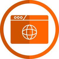 Website Design Glyph Orange Circle Icon vector