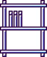 Book Shelves Gradient Filled Icon vector