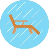 Deck Chair Flat Blue Circle Icon vector