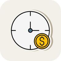 Time Is Money Line Filled White Shadow Icon vector