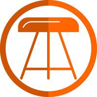 Stool Glyph Orange Circle Icon vector