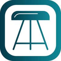 Stool Glyph Gradient Round Corner Icon vector