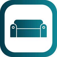 Sofa Glyph Gradient Round Corner Icon vector