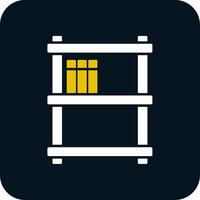 Book Shelves Glyph Two Color Icon vector