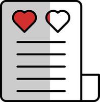 Love Letter Filled Half Cut Icon vector