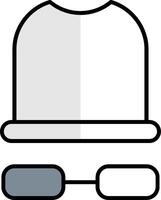 White Hat Filled Half Cut Icon vector