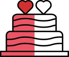 Wedding Cake Filled Half Cut Icon vector