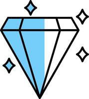 Diamond Filled Half Cut Icon vector