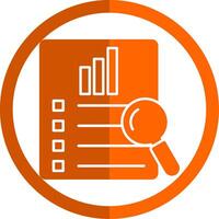 buscar resultados glifo naranja circulo icono vector