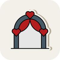 Wedding Arch Line Filled White Shadow Icon vector