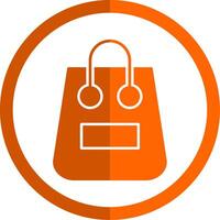 Shopping Bag Glyph Orange Circle Icon vector