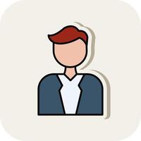 Groom Line Filled White Shadow Icon vector