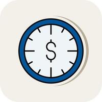Time Is Money Line Filled White Shadow Icon vector