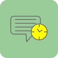 Message Clock Filled Yellow Icon vector