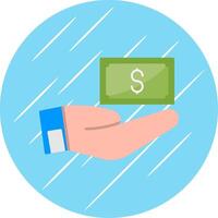 Give Money Flat Blue Circle Icon vector