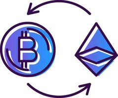 Ethereum Gradient Filled Icon vector