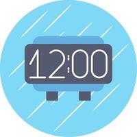 Digital Clock Flat Blue Circle Icon vector