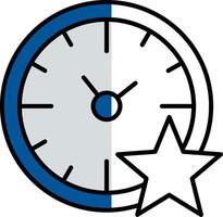 Favourite Time Filled Half Cut Icon vector