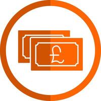 Pound Currency Glyph Orange Circle Icon vector