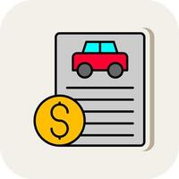 Car Loan Line Filled White Shadow Icon vector