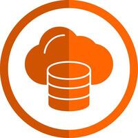 Cloud Data Glyph Orange Circle Icon vector