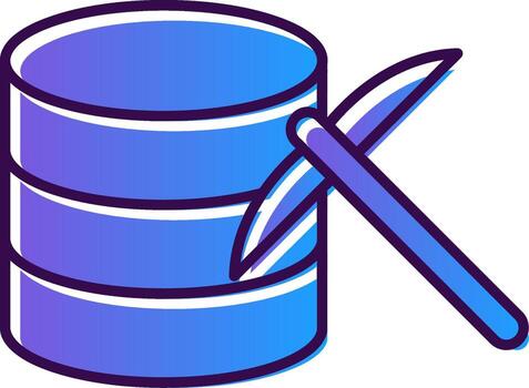 Data Mining Gradient Filled Icon vector