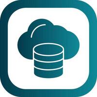 Cloud Data Glyph Gradient Round Corner Icon vector