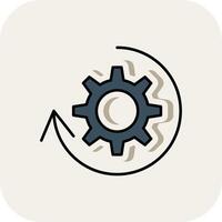 Process Line Filled White Shadow Icon vector