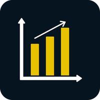 Bar Chart Glyph Two Color Icon vector