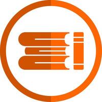 Book Stack Glyph Orange Circle Icon vector