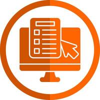 Online Course Glyph Orange Circle Icon vector