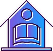 Home School Gradient Filled Icon vector