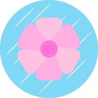 Hibiscus Flat Blue Circle Icon vector