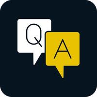 Question And Answer Glyph Two Color Icon vector