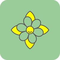 Carnation Filled Yellow Icon vector