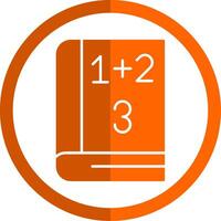 Math Book Glyph Orange Circle Icon vector