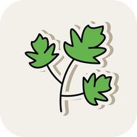 Parsley Line Filled White Shadow Icon vector