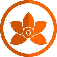 Lily Glyph Orange Circle Icon vector