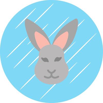 Hare Flat Blue Circle Icon