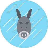 Donkey Flat Blue Circle Icon vector