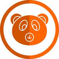 Polar Bear Glyph Orange Circle Icon vector