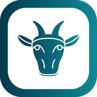 Goat Glyph Gradient Round Corner Icon vector