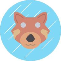 Red Panda Flat Blue Circle Icon vector