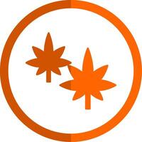 Hemp Glyph Orange Circle Icon vector