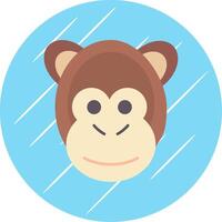 Monkey Flat Blue Circle Icon vector