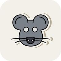 Mouse Line Filled White Shadow Icon vector