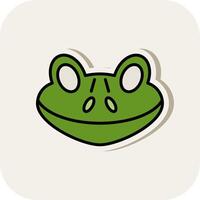 Frog Line Filled White Shadow Icon vector